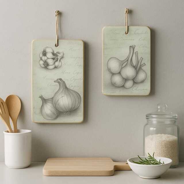 Decoupage Painting - Kitchen Decoration Set Of 2 - image 1