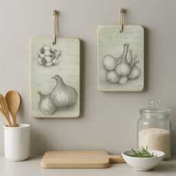 Decoupage Painting - Kitchen Decoration Set Of 2 - thumbnail 1