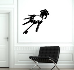 Wall Vinyl Decal Bunch Keys Ring Keychain House Door Lock Room Deco - #2442Dn - thumbnail 1