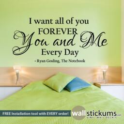 The Notebook Wall Decal - Forever You & Me, Love Quote - thumbnail 1