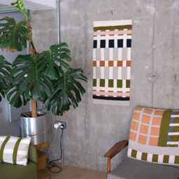 Modern Stripe Abstract Geometric Patchwork Wall Hanging - thumbnail 3