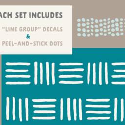 Modern Abstract Wall Decals - Neutral Nursery Decor, Kids Room Art, Scandinavian Interior Stickers For Bedroom - thumbnail 3