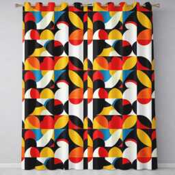 Colorful Abstract Petal Shapes Geometric Floral Seamless Pattern Readymade Eyelet Ring Top Thermal 100% Blackout Curtains - thumbnail 2
