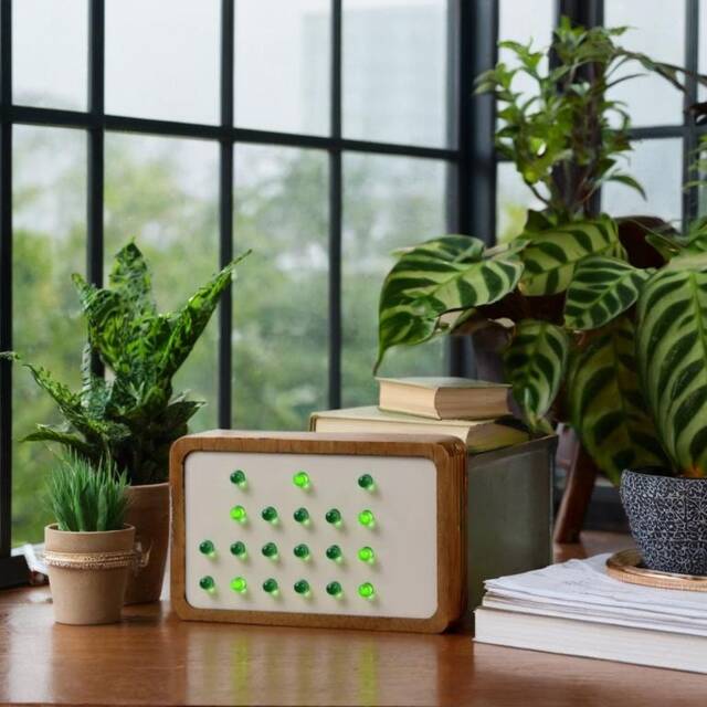 Binary Clock, 24-Hour Clock, Green Led, Choose Your Front Color, Wooden Clock - image 1