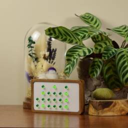 Binary Clock, 24-Hour Clock, Green Led, Choose Your Front Color, Wooden Clock - thumbnail 2