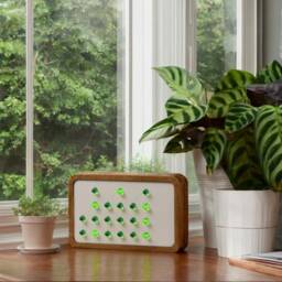Binary Clock, 24-Hour Clock, Green Led, Choose Your Front Color, Wooden Clock - thumbnail 4