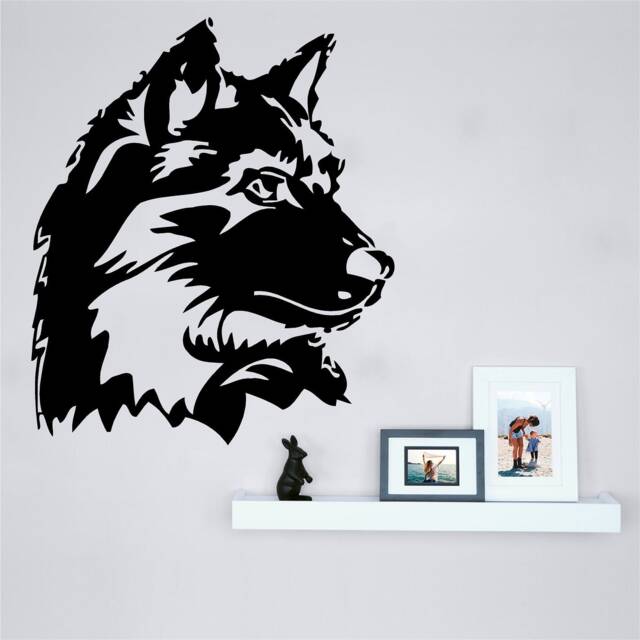 Husky Vinyl Wall Art, Decal, Sticker, Transfer, Mural, Removable, Decor, Rent Friendly, Interior, Exterior, Full - 0553 - image 1