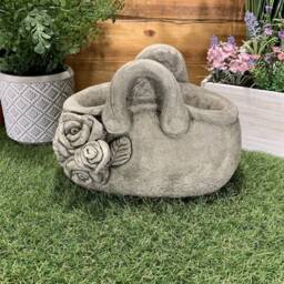 stone Garden Flower Handbag Planter Plant Pot Ornament - thumbnail 2