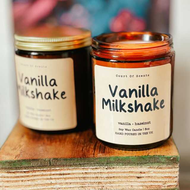 Vanilla Milkshake Scented Soy Candle Hand-Poured 8Oz Jar - image 1