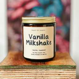 Vanilla Milkshake Scented Soy Candle Hand-Poured 8Oz Jar - thumbnail 2