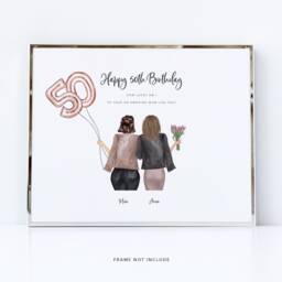 50Th Birthday Print For Mum/Gift Mum Personalised Happy Birthday Art Thoughtful Gifts - Mum004 - thumbnail 1