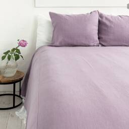 Light Lilac Linen Bedspread -Lavender King Queen Oversized Bed Cover- Rustic Stonewashed Soft Flax Coverlet - Breathable Throw Blanket - thumbnail 4