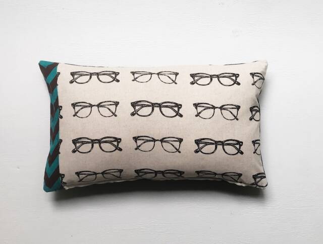 Glasses Echino Cotton Print Pillow - image 1