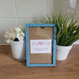 Grey, Blue Or Yellow Cat Face Clay Slices Photo Frame 4 X 6 Inches - thumbnail 3