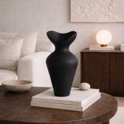 Handmade Black Ceramic Sculpture Abstract Vase, Us Duties Included - thumbnail 2