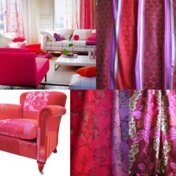 "Designers Guild Silk Pillow Red & Pink Beaded Decorative Cushion - 18""x 12" - thumbnail 2