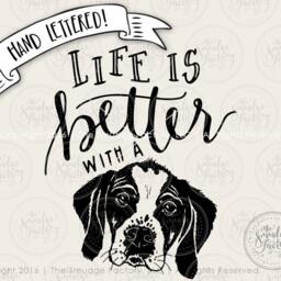 Puppy Dog Printable File, Life Is Better With A Diy Wall Art - Digital Download - thumbnail 2