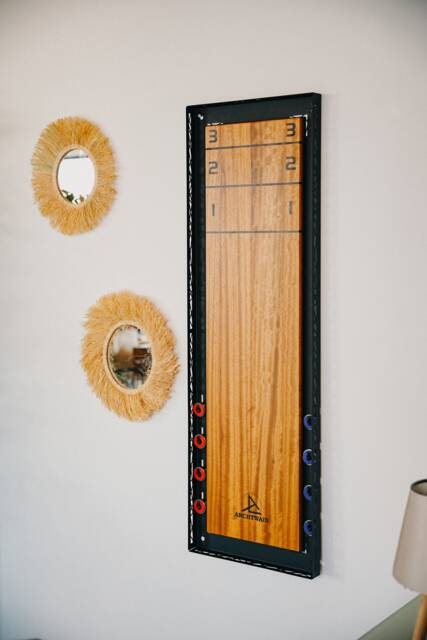 Metal Wall Art Shuffleboard Tabletop Game, Gameroom Decor - 47.2''x15.7''x1.9'' - image 1