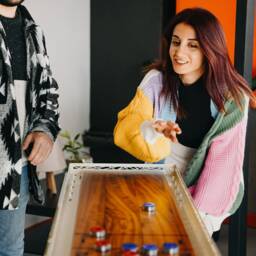 Metal Wall Art Shuffleboard Tabletop Game, Gameroom Decor - 47.2''x15.7''x1.9'' - thumbnail 2