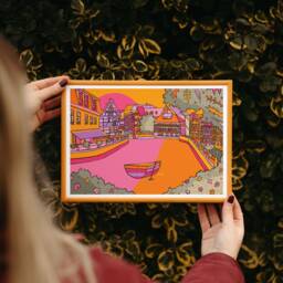 strasbourg Art Print France Travel Illustration, Colourful Wall Decor - thumbnail 2