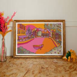 strasbourg Art Print France Travel Illustration, Colourful Wall Decor - thumbnail 1