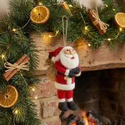 Father Christmas Ornament Needle Felted Wool Santa Claus Decoration - thumbnail 1