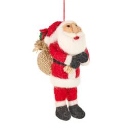 Father Christmas Ornament Needle Felted Wool Santa Claus Decoration - thumbnail 3