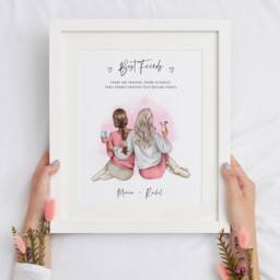 Custom Friend Print, Portrait Illustration, Personalised Best Sister Gift, Picture Gift For Friend, Definition Art, Cp - thumbnail 3