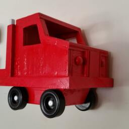 Red & Blue Large Truck Wood Bookshelf Bookcase Wall Fixture - thumbnail 2