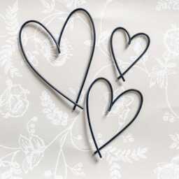 Wire Heart Trio - Words Home Decor Wall Art Hearts - thumbnail 1