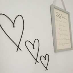 Wire Heart Trio - Words Home Decor Wall Art Hearts - thumbnail 2