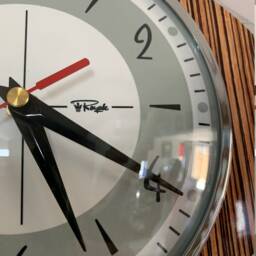 Zebra Wood Accent Atomic Wall Clock Mid-Century Style - thumbnail 2