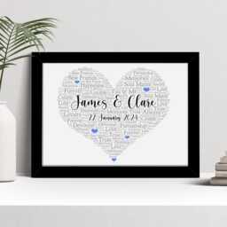 Personalised Heart Word Art Print - Wedding Keepsake Gift - thumbnail 2