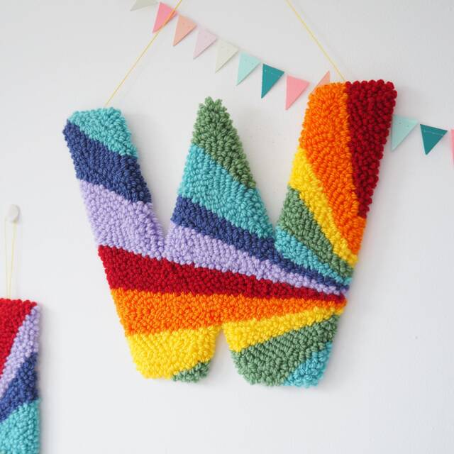 Custom Letter Rainbow Stripe Wall Hanging - image 1