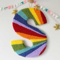 Custom Letter Rainbow Stripe Wall Hanging - thumbnail 2