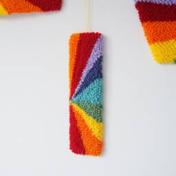 Custom Letter Rainbow Stripe Wall Hanging - thumbnail 3
