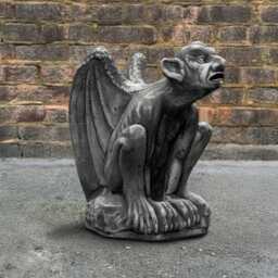 Gothic Monster Sculpture Concrete Gargoyle Figurine Cement Guardian Statue Decoration Monster Lover Gift Yard Art - thumbnail 3