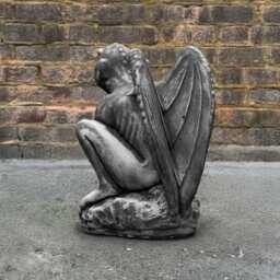 Gothic Monster Sculpture Concrete Gargoyle Figurine Cement Guardian Statue Decoration Monster Lover Gift Yard Art - thumbnail 4