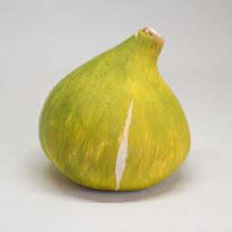 Ceramic Fig Green Handmade Realistic - 1 Pc Natural Size, Decoration - thumbnail 1