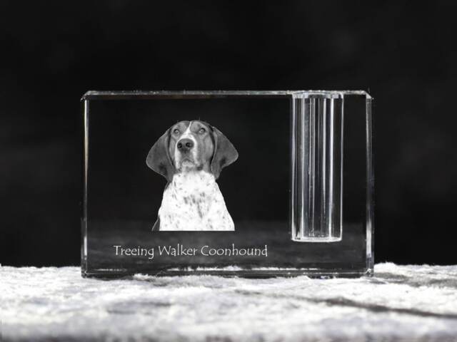 Treeing Walker Coonhound , Crystal Pen Holder With Dog, Souvenir, Decoration, Limited Edition, Collection - image 1
