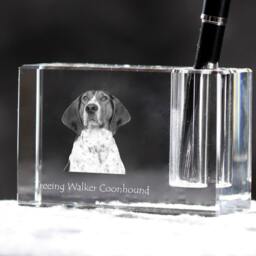 Treeing Walker Coonhound , Crystal Pen Holder With Dog, Souvenir, Decoration, Limited Edition, Collection - thumbnail 2