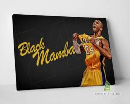 Black Mamba Kobe Bryant Canvas Art Wall Print Picture Sports Basketball Framed Home Decor -E236 - thumbnail 1