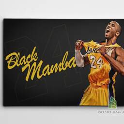 Black Mamba Kobe Bryant Canvas Art Wall Print Picture Sports Basketball Framed Home Decor -E236 - thumbnail 2