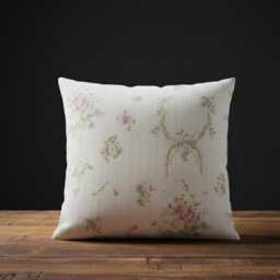 Cream Floral Cushion Cover - - 18x18 - thumbnail 3