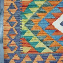 Kilim Rug Classic, Handmade Artisan Afghan Turkish Scandinavian Navajo Bohemian Wool Flatweave Multicolour 124x84 cm - thumbnail 2