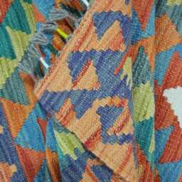 Kilim Rug Classic, Handmade Artisan Afghan Turkish Scandinavian Navajo Bohemian Wool Flatweave Multicolour 124x84 cm - thumbnail 4