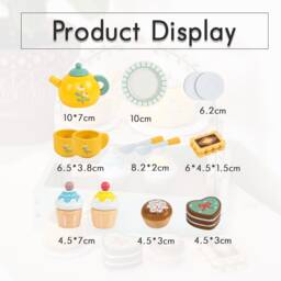 Personalised Wooden Afternoon Tea Dessert Set Toy, Children's Pretend Play Kitchen Food Toys, Teapot, Cake, Customized Gifts, Wooden Gifts - thumbnail 4