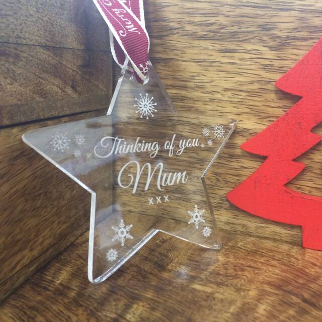 Personalised Memorial Christmas Tree Star Decoration - Perfect Way To Remember A Loved One This - image 1