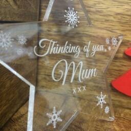 Personalised Memorial Christmas Tree Star Decoration - Perfect Way To Remember A Loved One This - thumbnail 2