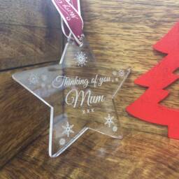 Personalised Memorial Christmas Tree Star Decoration - Perfect Way To Remember A Loved One This - thumbnail 1